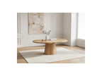Sugiton - Conjunto con mesa de comedor redonda extensible de 130 a 180 cm + lote de sillas Bastide en chapa de roble macizo - Lote de 4 sillas