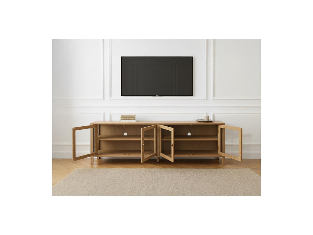 Carmen - Mueble de TV con 4 puertas - Chapa de roble macizo