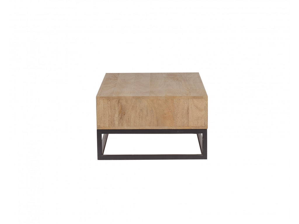 Bergerac - Mesa de centro 2 nichos 110 cm madera maciza de mango
