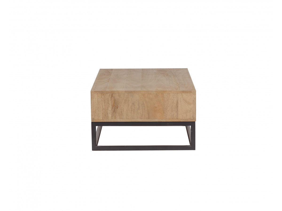 Bergerac - Mesa de centro 2 nichos 110 cm madera maciza de mango