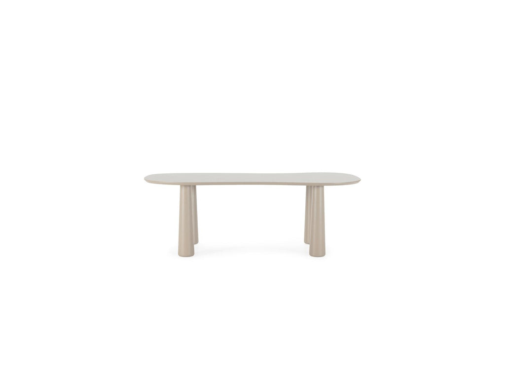 Sasha - Ensemble - Avec Table À Manger Ovale Beige + Chaises Mila Tissu Texturé - Lot De 6 Chaises