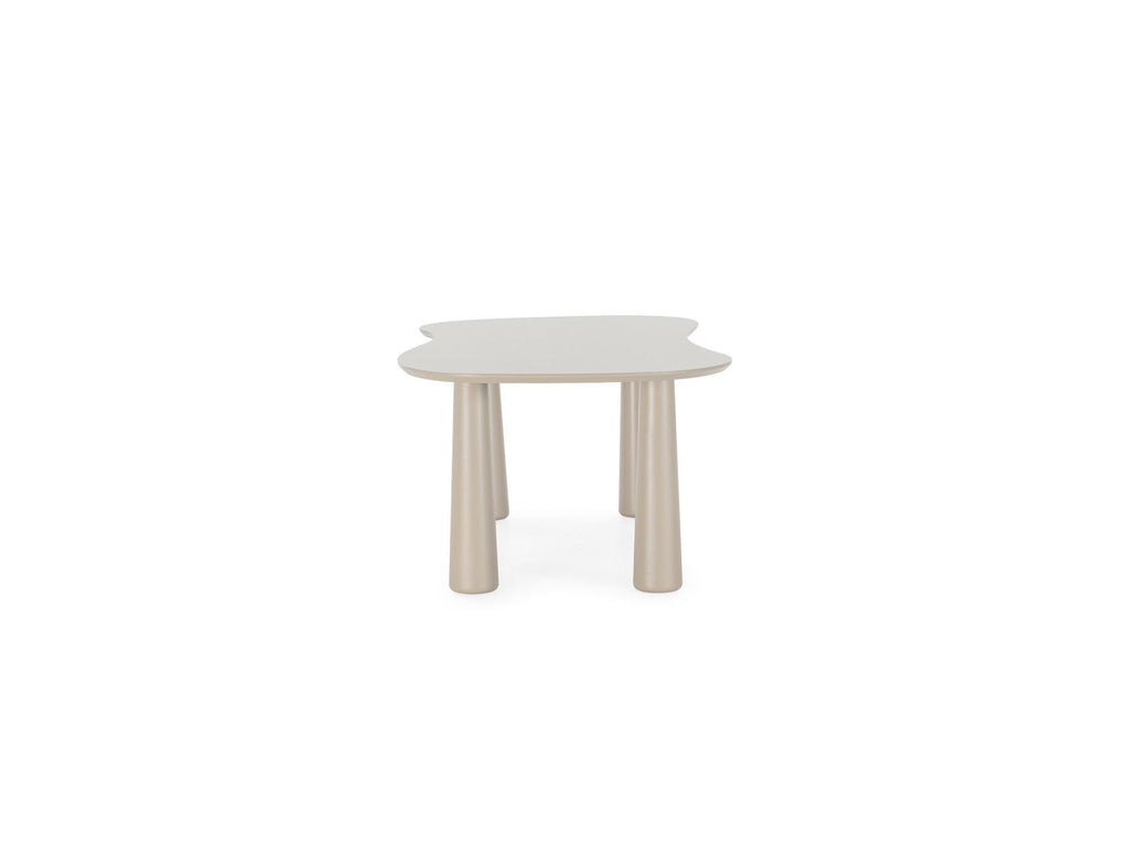 Sasha - Ensemble - Avec Table À Manger Ovale Beige + Chaises Mila Tissu Texturé - Lot De 6 Chaises