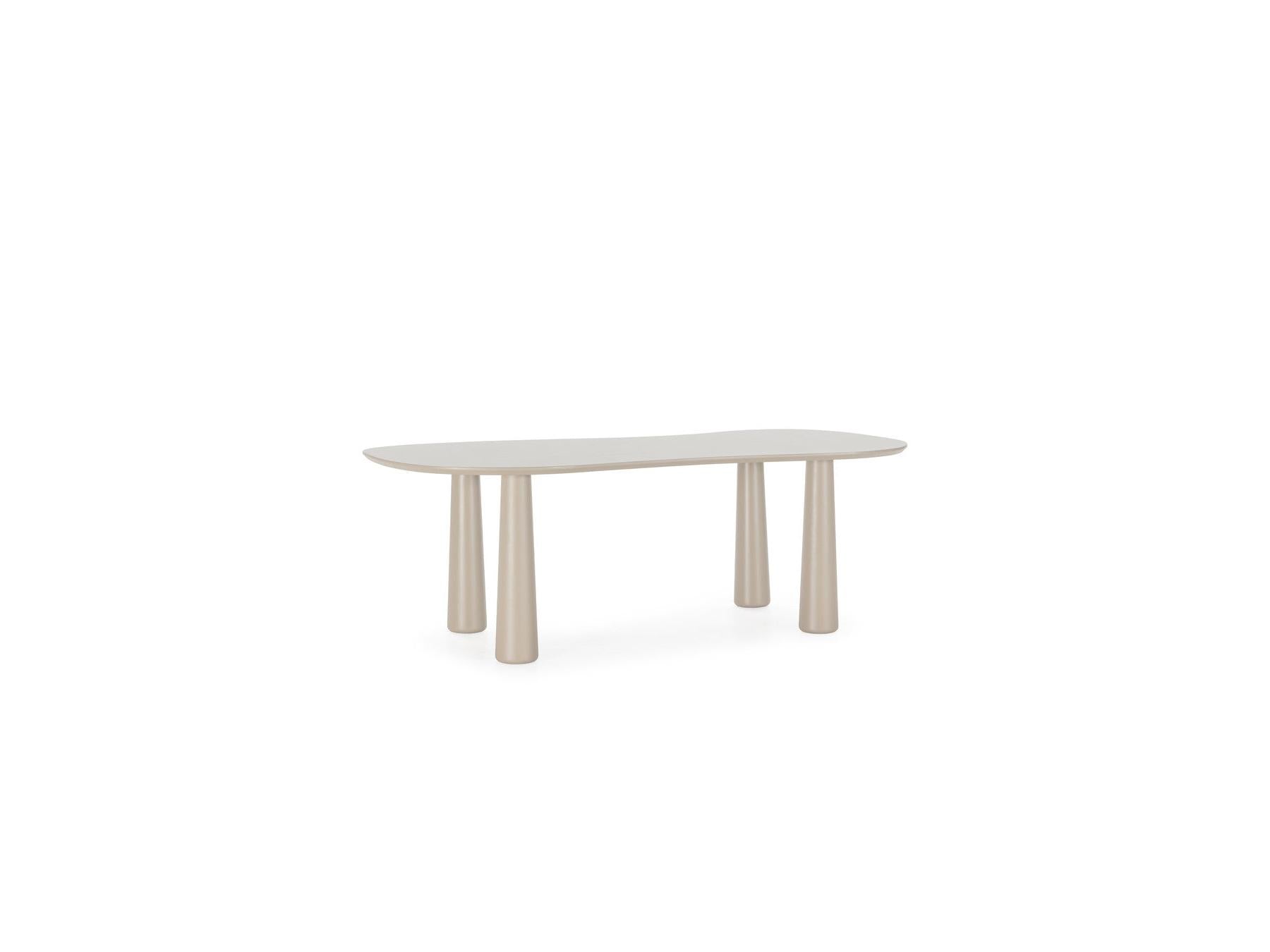 Sasha - Ensemble - Avec Table À Manger Ovale Beige + Chaises Mila Tissu Texturé - Lot De 6 Chaises