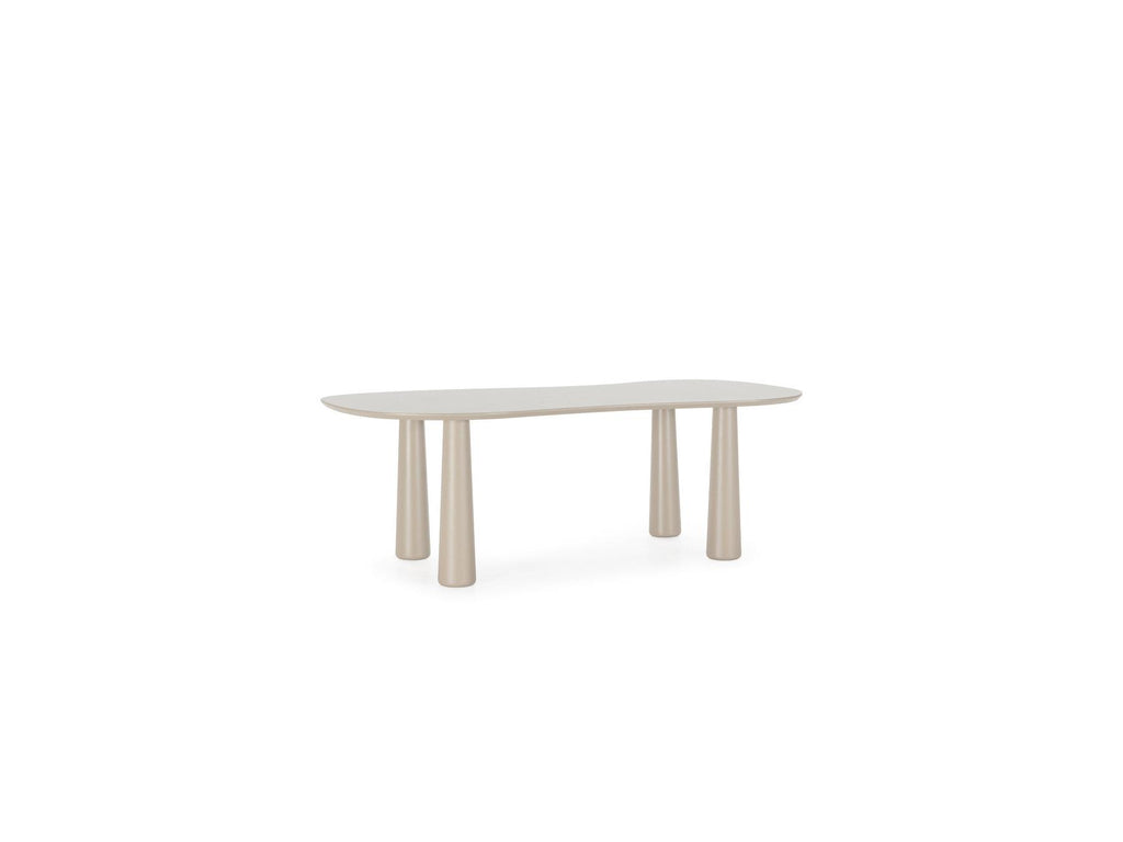 Sasha - Set - With Beige Oval Dining Table + Mila Textured Fabric Chairs - Set Of 4 Chairs