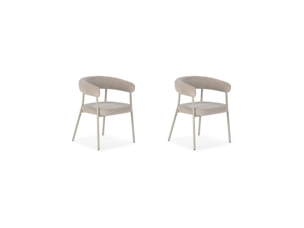 Rosa - Lote de 2 sillas - Tejido de terciopelo beige