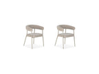 Rosa - Lote de 2 sillas - Tejido de terciopelo beige