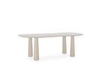 Sasha Set with Oval Dining Table + Rosa Beige Velvet Fabric Chairs - Set of 4 Chairs