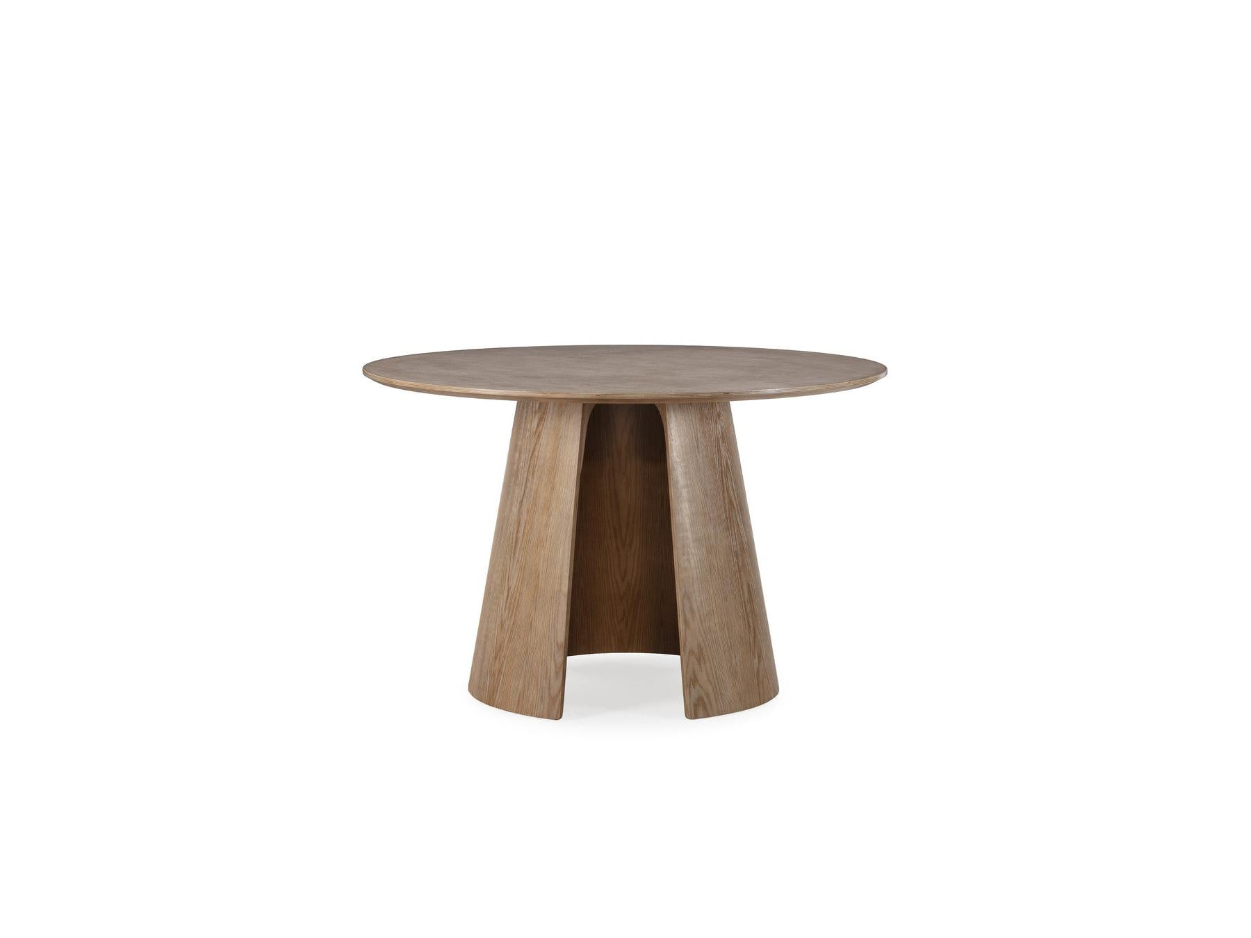 Gaston - Table À Manger Ronde - Placage Chêne
