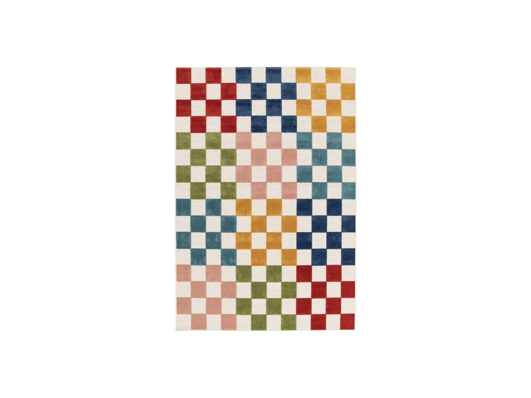 Gabrielle - Low-Pile Rug - Check Pattern - Multicoloured