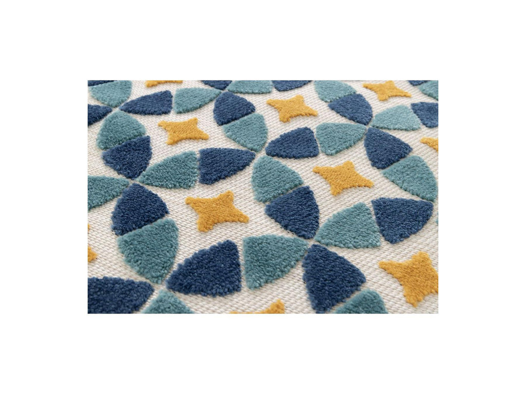 Isaure - Alfombra de pelo corto - Motivo abstracto - Azul