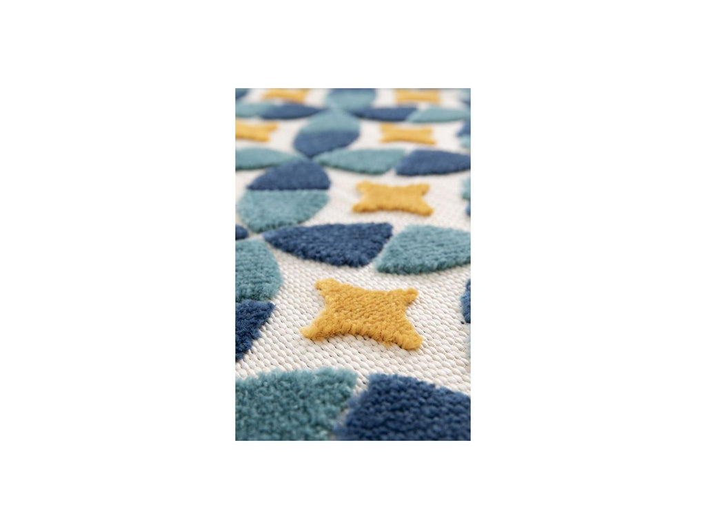 Isaure - Alfombra de pelo corto - Motivo abstracto - Azul