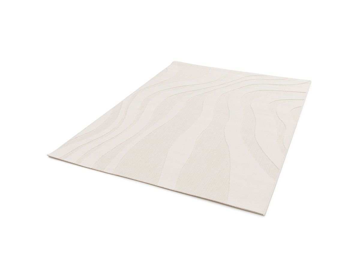Noelia - Tapis Poils Ras Noelia Motif Abstrait - Beige