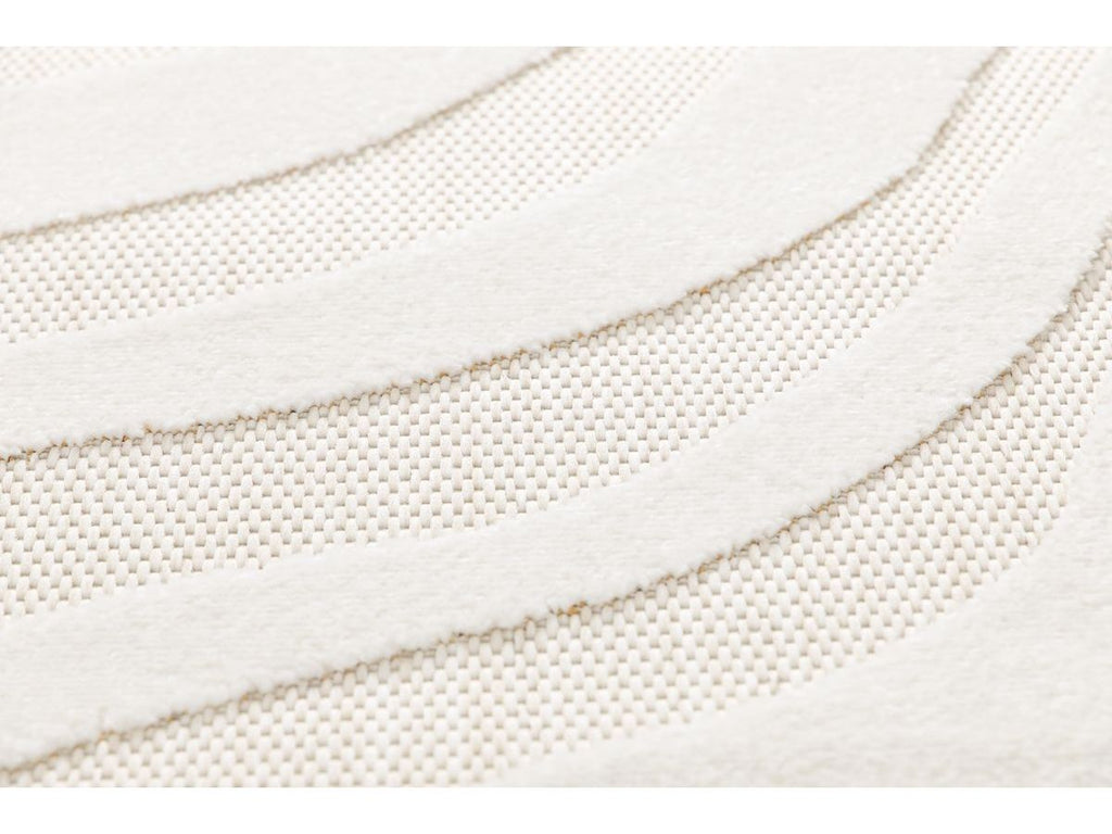 Noelia - Tapis Poils Ras Noelia Motif Abstrait - Beige