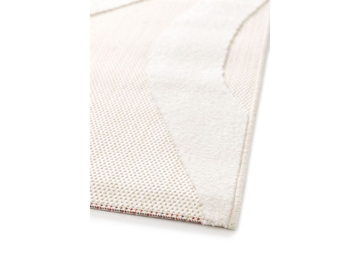 Noelia - Tapis Poils Ras Noelia Motif Abstrait - Beige