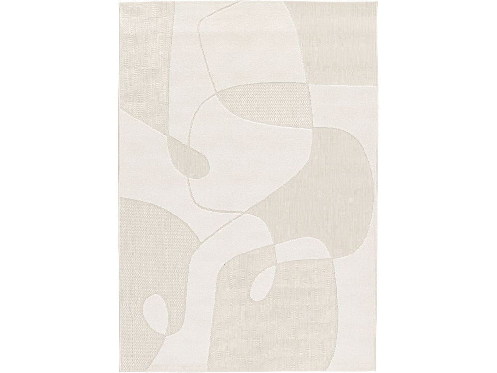 Kaia - Tapis Poils Ras - Motif Abstrait - Beige