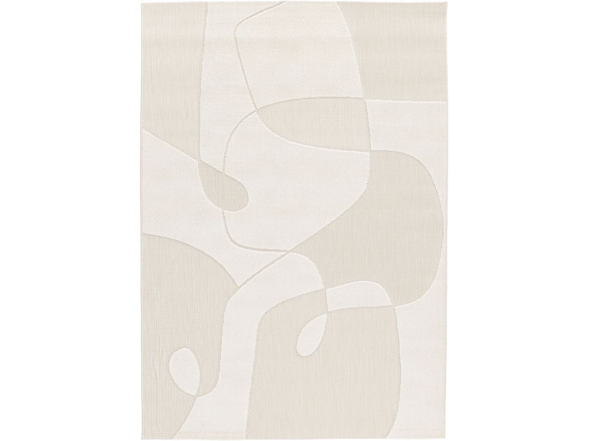 Kaia - Tapis Poils Ras - Motif Abstrait - Beige