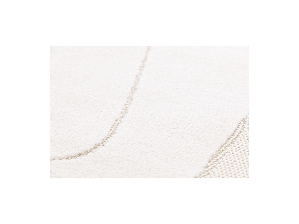Kaia - Tapis Poils Ras - Motif Abstrait - Beige