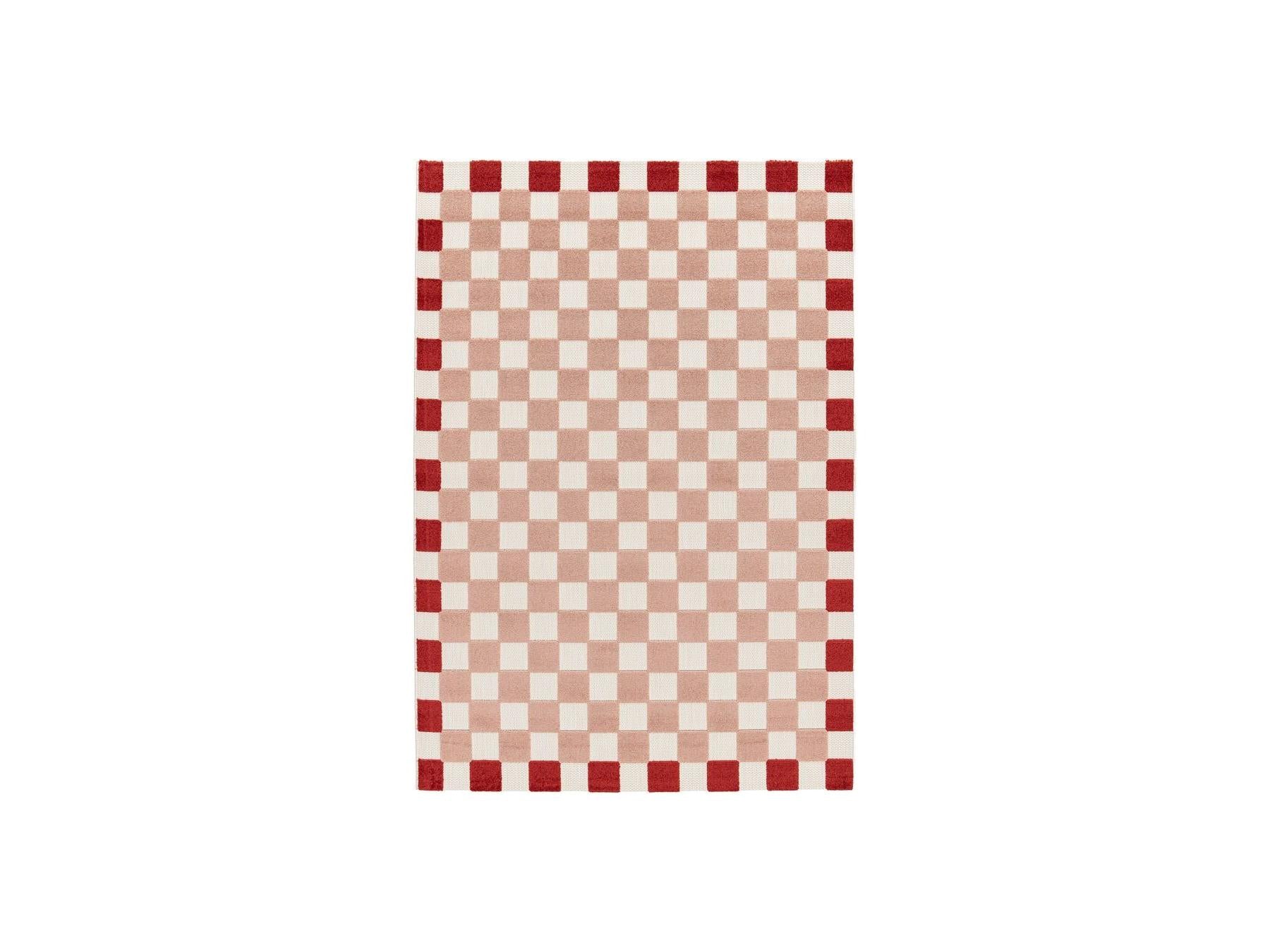 Myrlie - Tapis Poils Ras Myrlie Motif Damier - Rose