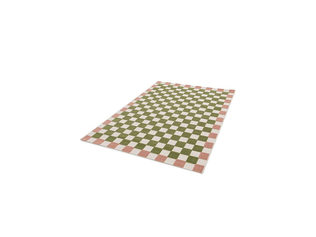Myrlie - Alfombra de pelo corto - Motivo ajedrezado - Verde