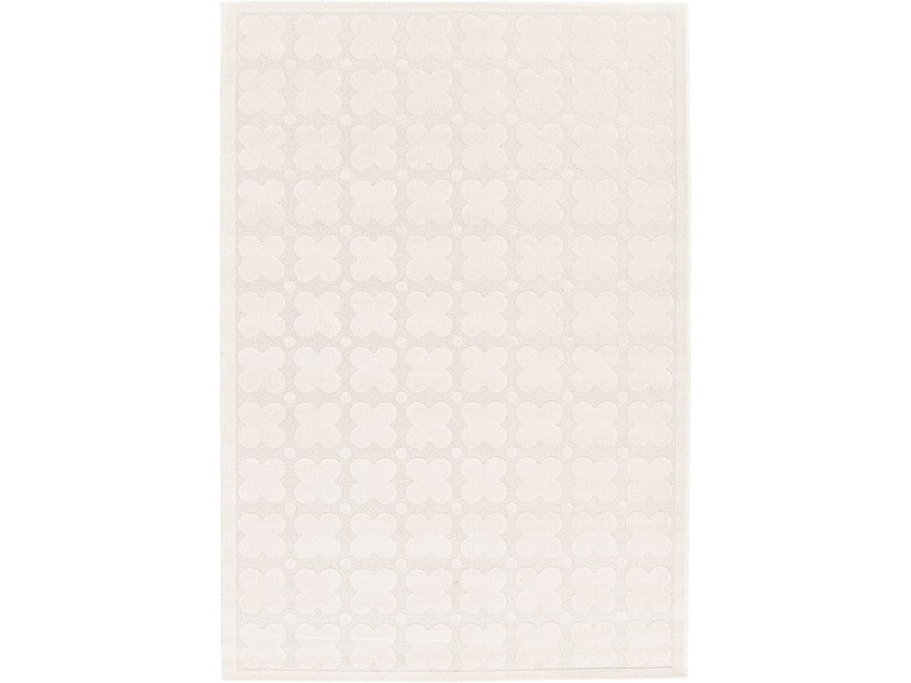 Owen - Low-Pile Rug with Abstract Pattern - White
