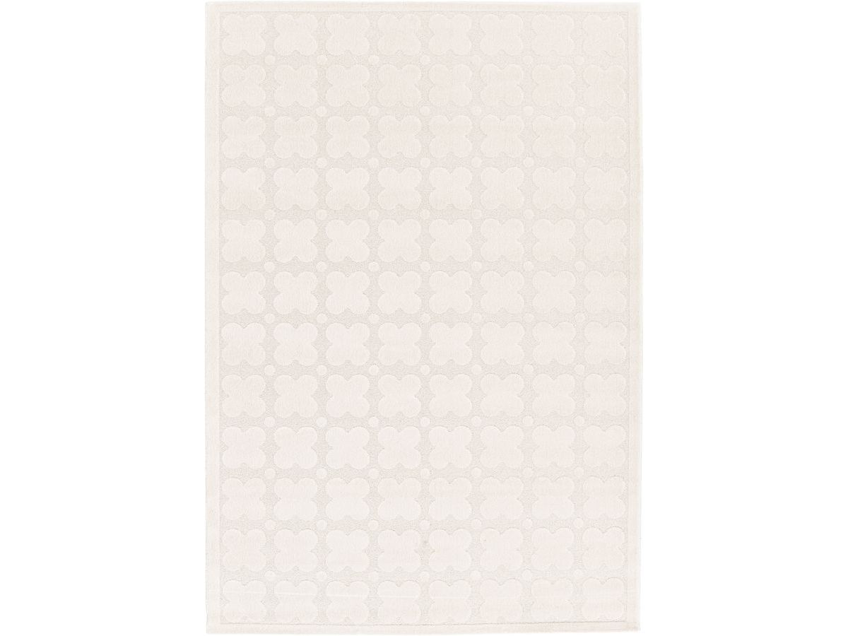 Owen - Low-Pile Rug with Abstract Pattern - White