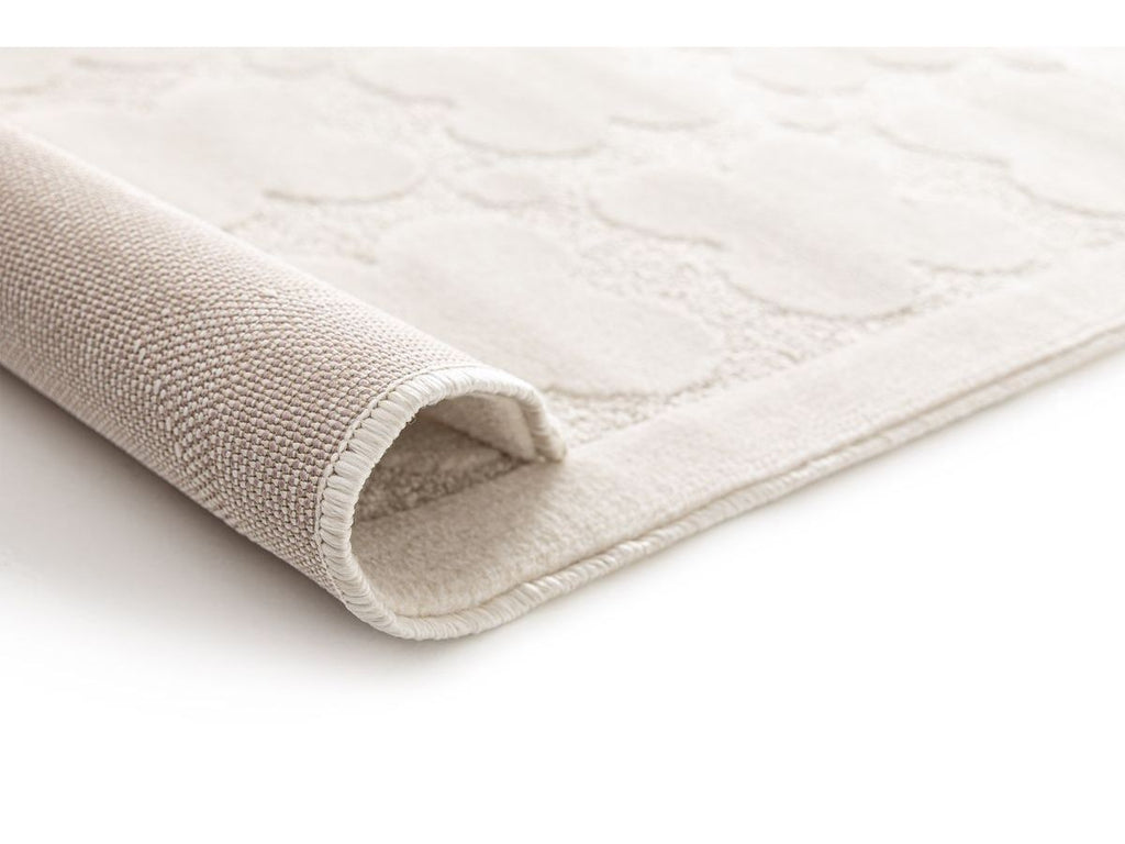 Owen - Low-Pile Rug with Abstract Pattern - White