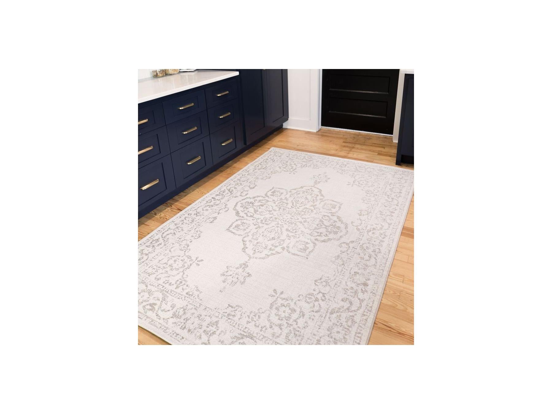 Sami - Alfombra de tejido plano - Motivo vintage - Gris