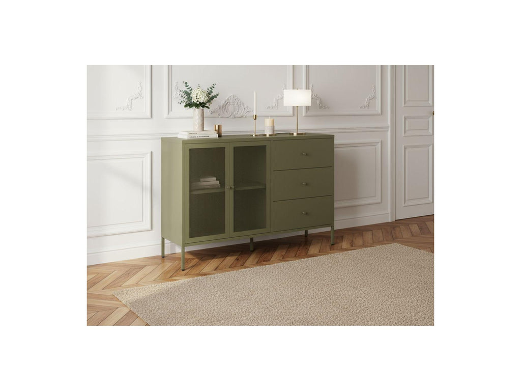 Clara - Buffet 2 Portes 3 Tiroirs - Métal Édition Limitée