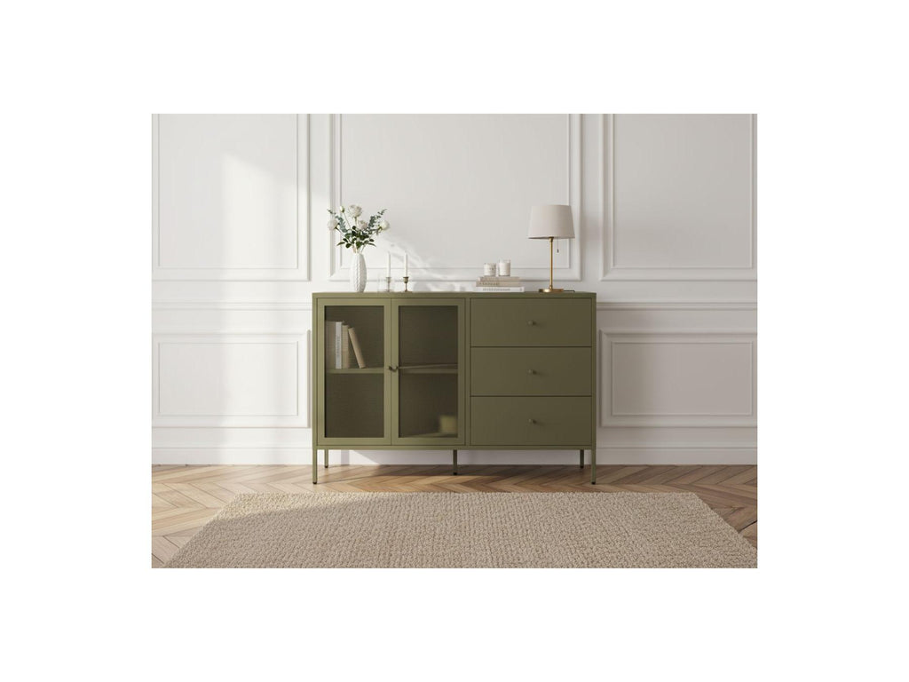Clara - Buffet 2 Portes 3 Tiroirs - Métal Édition Limitée
