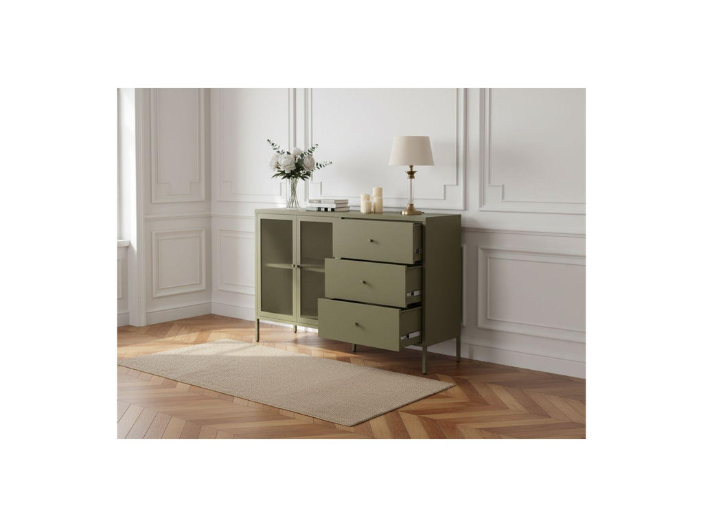Clara - Buffet 2 Portes 3 Tiroirs - Métal Édition Limitée