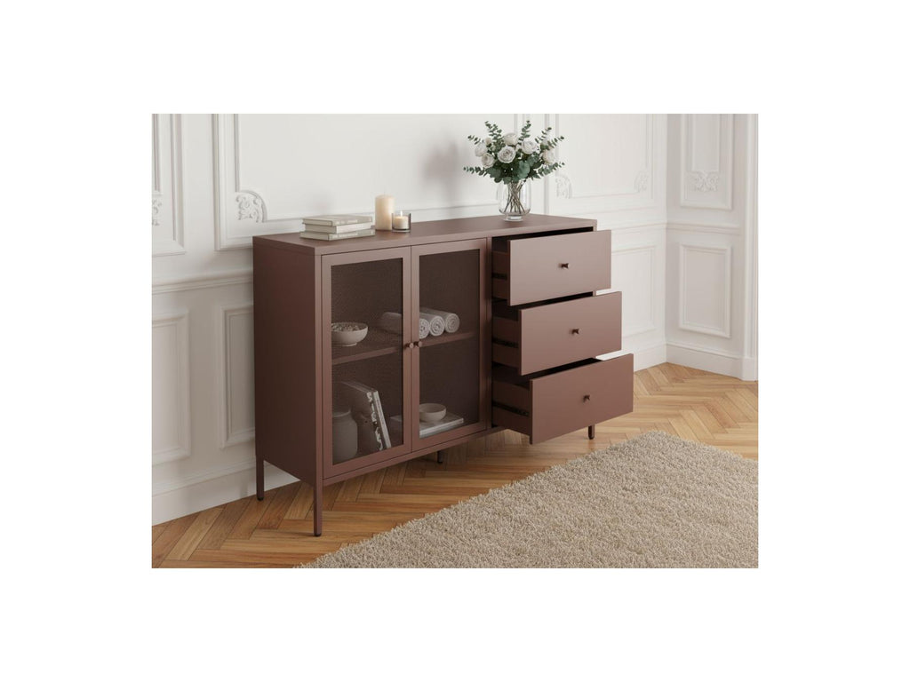 Clara - Buffet 2 Portes 3 Tiroirs - Métal Édition Limitée