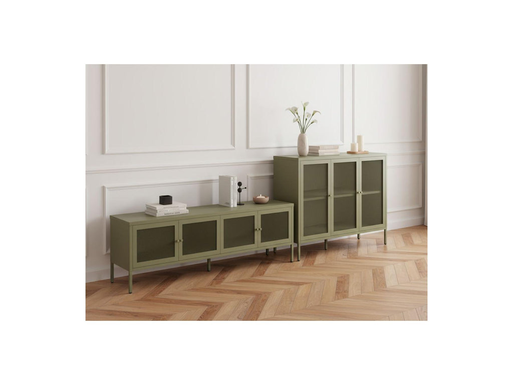 Clara - 4-Door 160 cm Metal TV Unit + 3-Door 120 cm Metal Sideboard Limited Edition