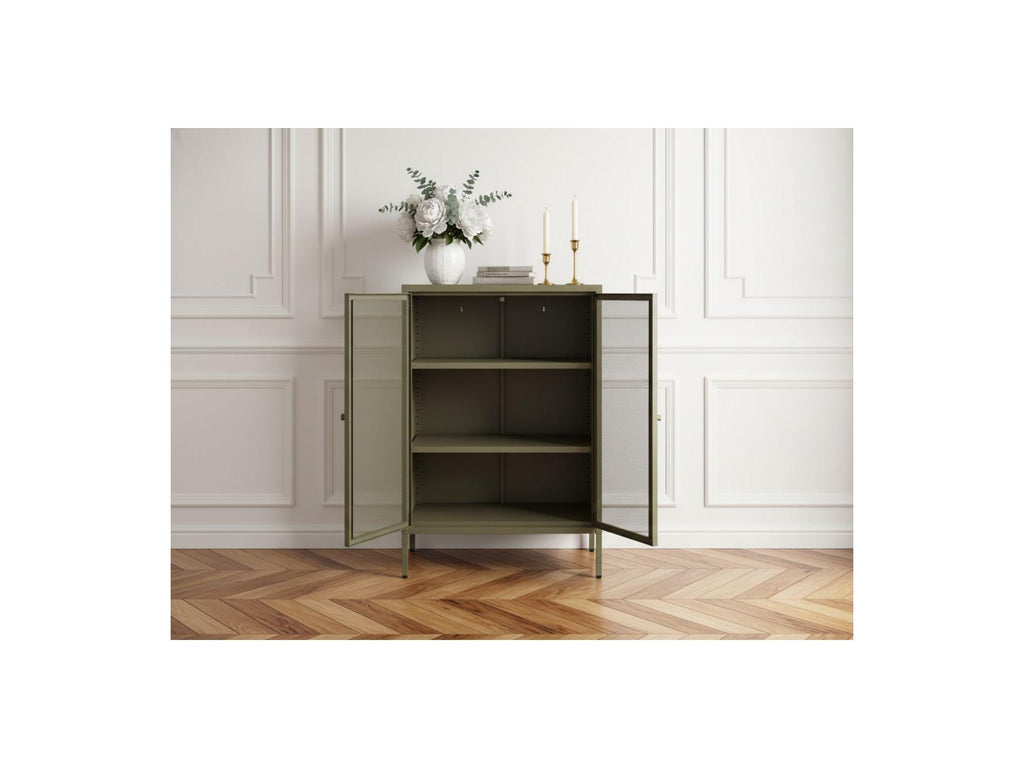 Clara - 4-Door Metal TV Unit 160 cm + 2-Door Metal Tall Sideboard 70 cm + Metal Coffee Table 100 cm Limited Edition