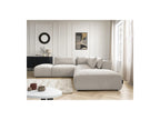 Jana - Canapé D'Angle Fixe Modulable Avec Têtières - Tissu Texturé Avec 2 Chauffeuses, 1 Angle Et 2 Poufs - Réversible