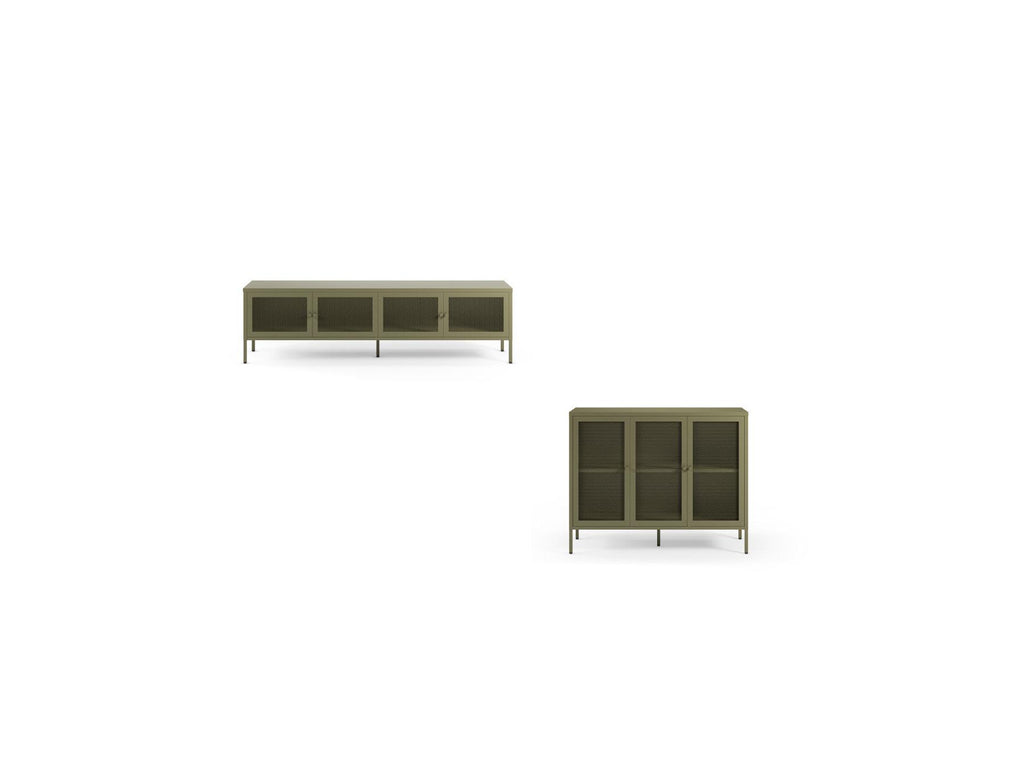 Clara - 4-Door 160 cm Metal TV Unit + 3-Door 120 cm Metal Sideboard Limited Edition