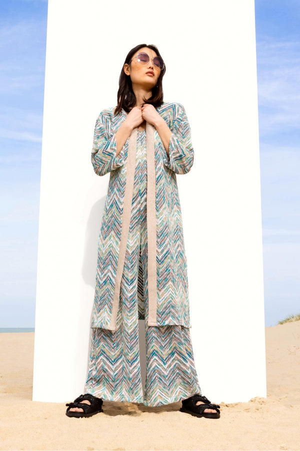 The Maggie Zigzag Blue Kimono
