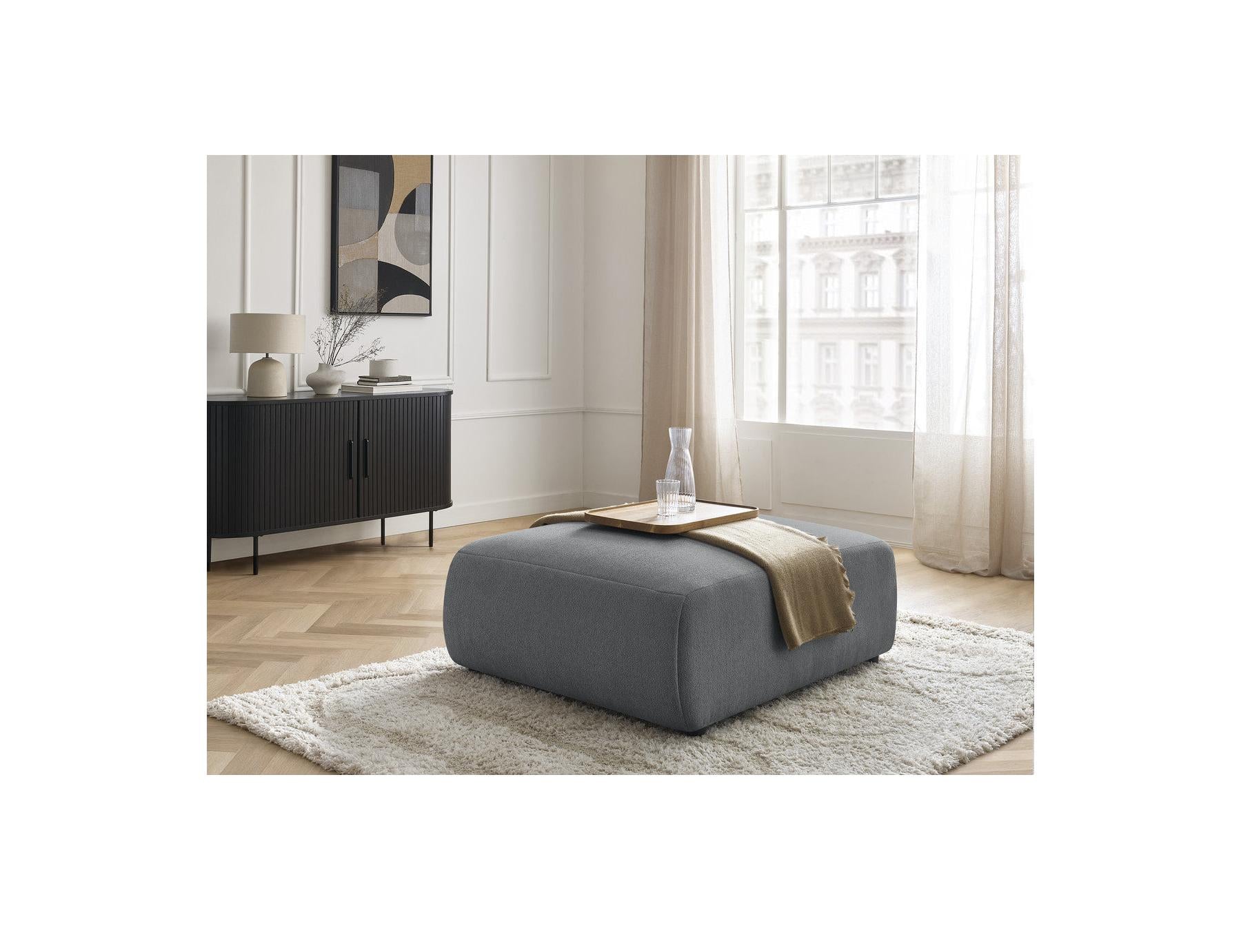 Jana - Large Pouffe - Heathered Fabric