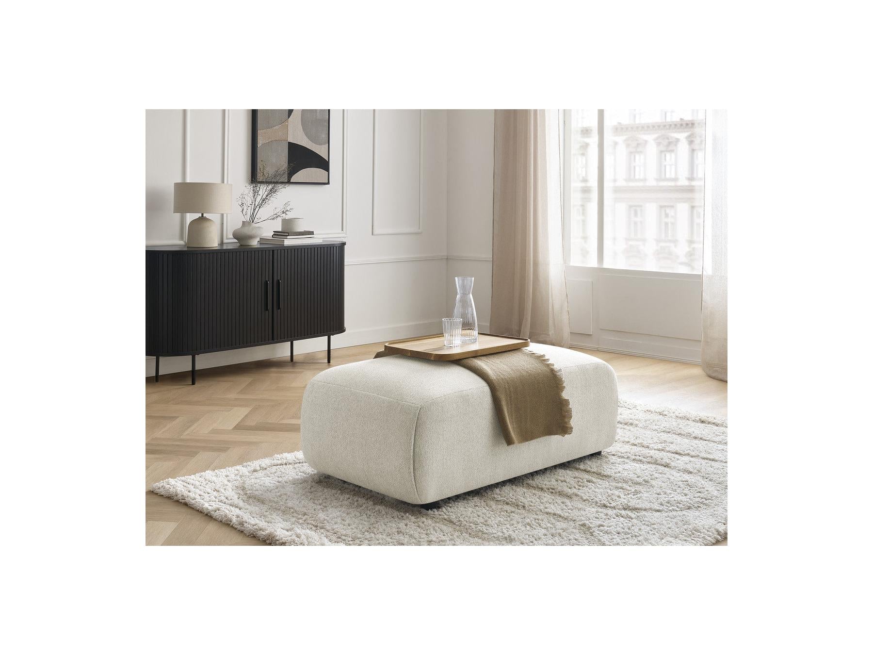 Jana - Small Pouf - Heather Fabric