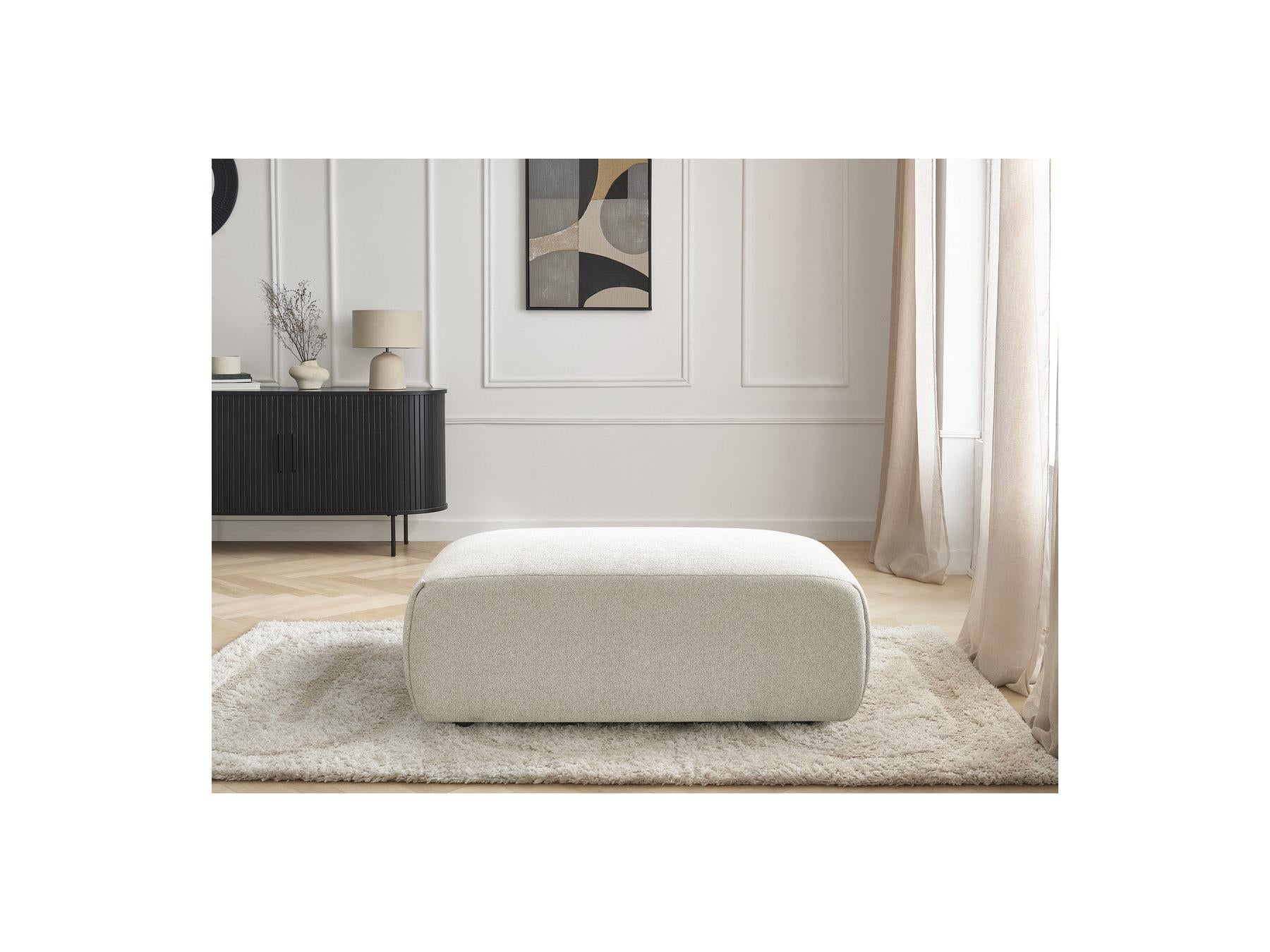 Jana - Small Pouf - Heather Fabric