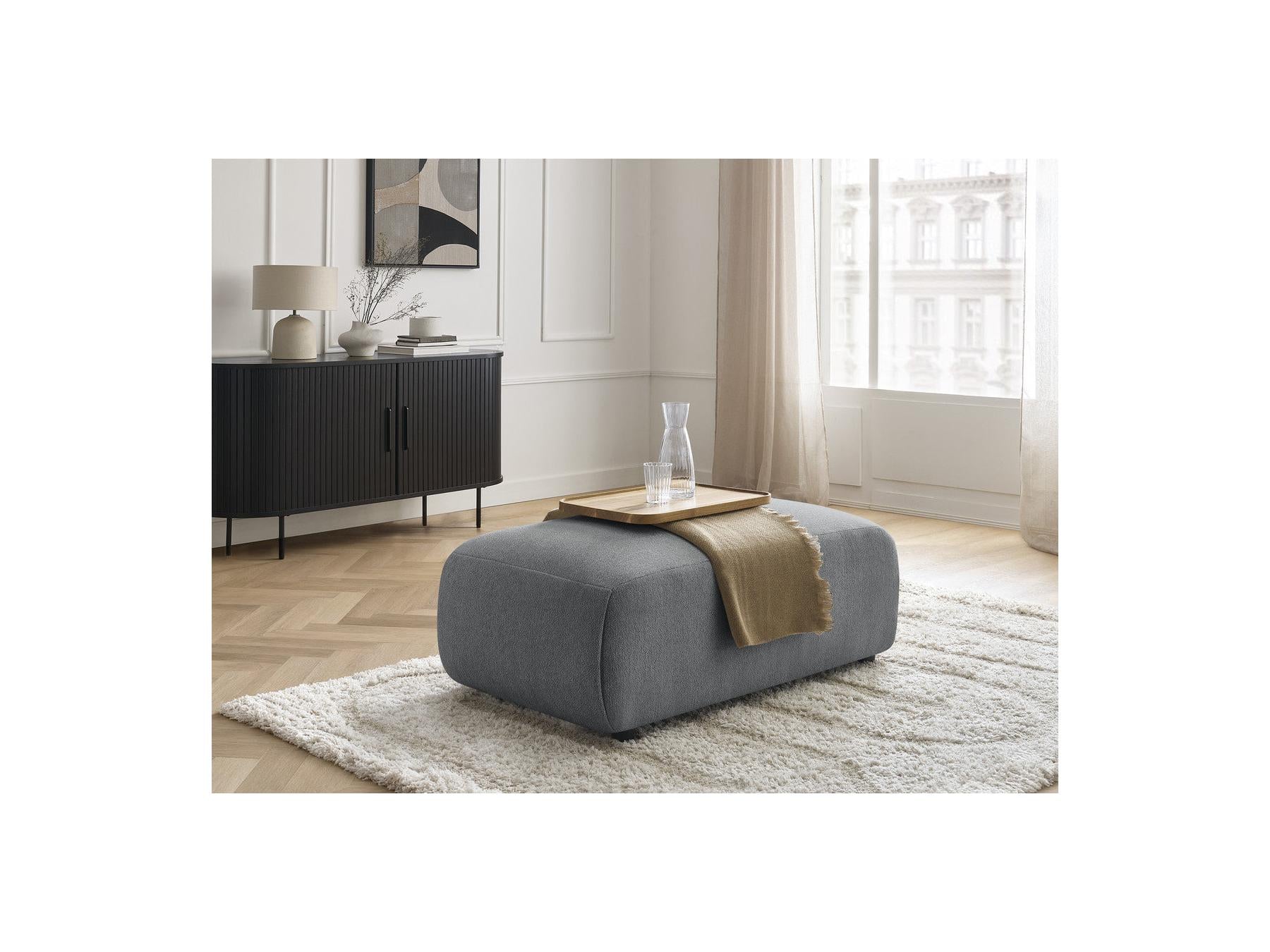 Jana - Small Pouf - Heather Fabric