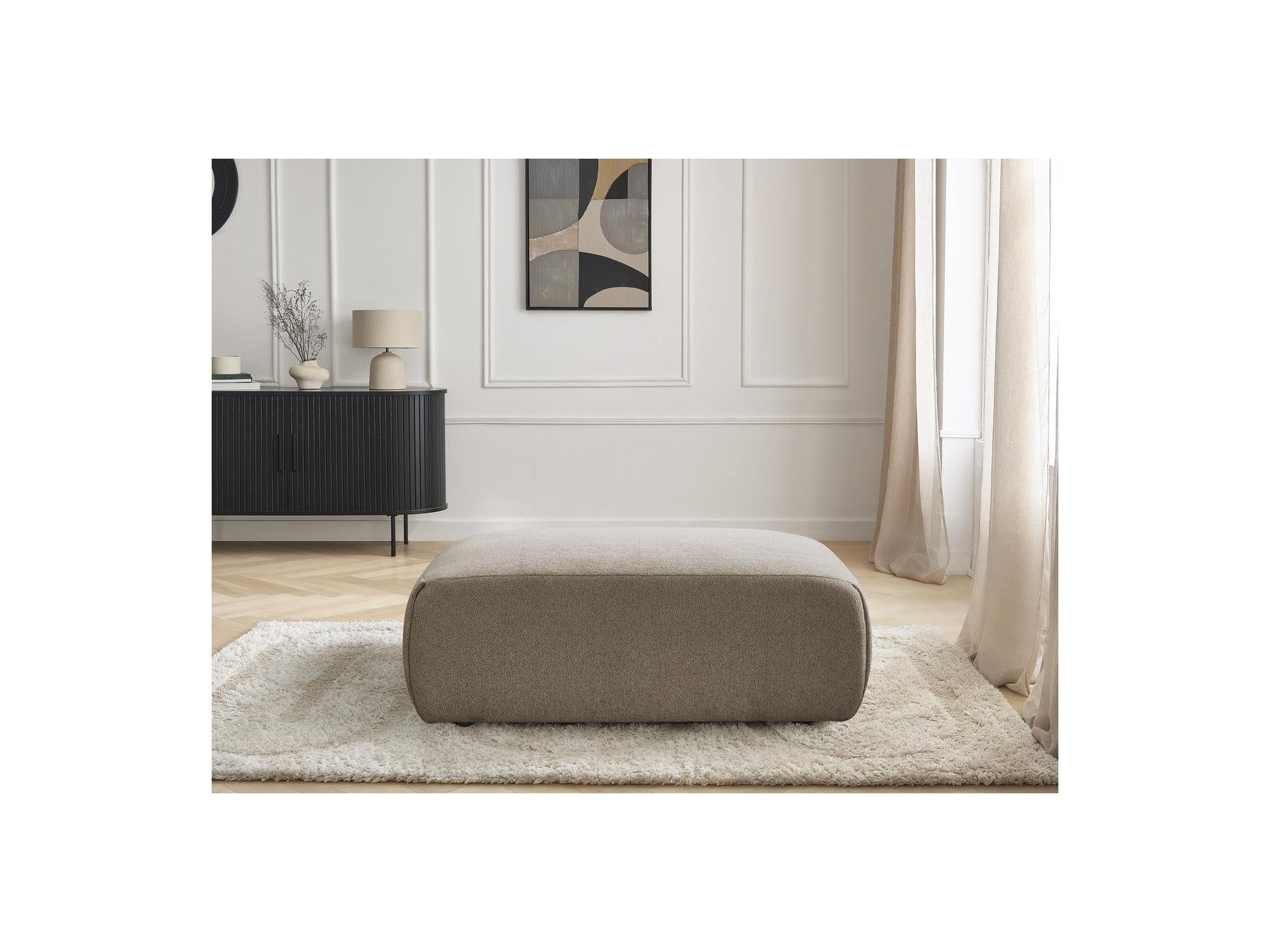 Jana - Small Pouf - Heather Fabric