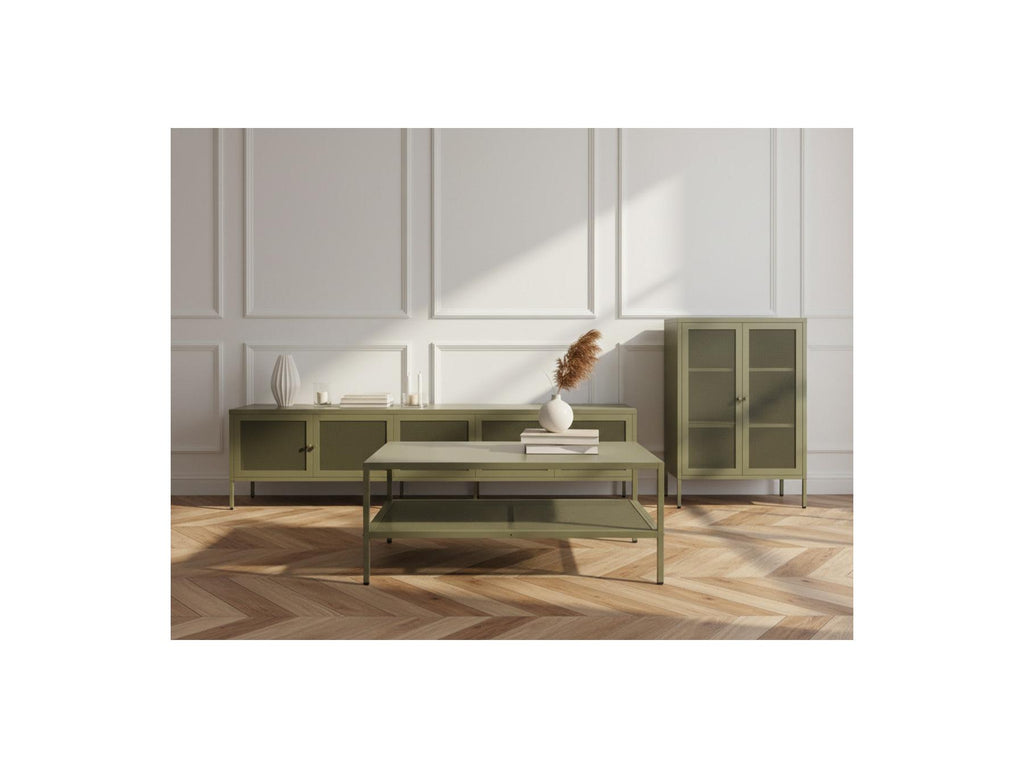 Clara - 4-Door Metal TV Unit 160 cm + 2-Door Metal Tall Sideboard 70 cm + Metal Coffee Table 100 cm Limited Edition