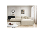 Jana - Canapé D'Angle Fixe Modulable Avec Têtières - Tissu Velours Avec 2 Chauffeuses, 1 Angle Et 2 Poufs - Réversible
