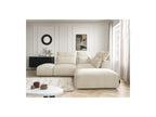 Jana - Canapé D'Angle Fixe Modulable Avec Têtières - Tissu Velours Avec 2 Chauffeuses, 1 Angle Et 2 Poufs - Réversible