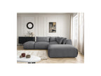 Jana - Canapé D'Angle Fixe Modulable Avec Têtières - Tissu Velours Avec 2 Chauffeuses, 1 Angle Et 2 Poufs - Réversible