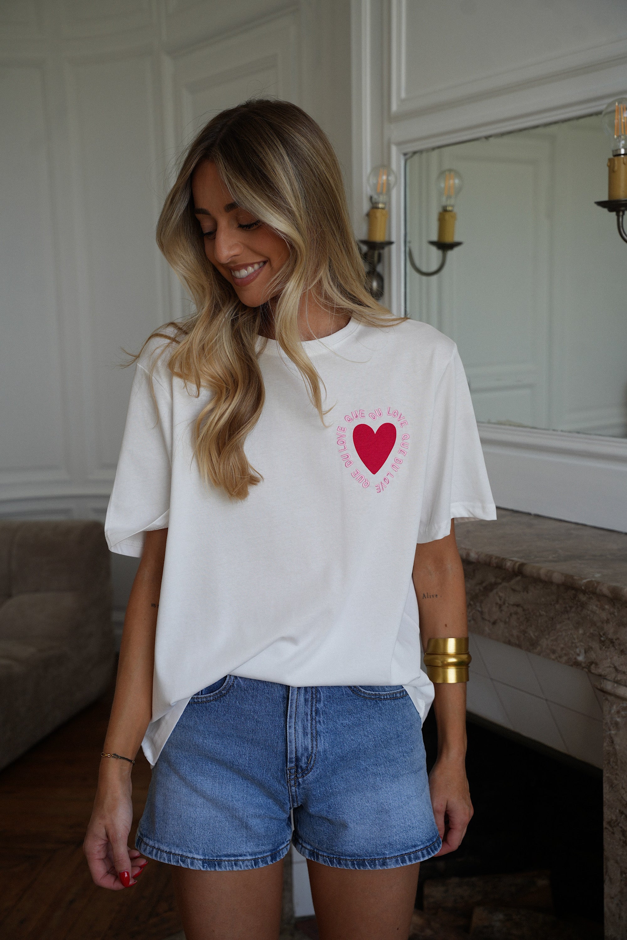 T-Shirt Cœur Mendy - Blanc