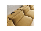 Jana - Canapé Panoramique Fixe Modulable Avec Têtières - Tissu Velours Avec 2 Méridiennes Et 2 Chauffeuses