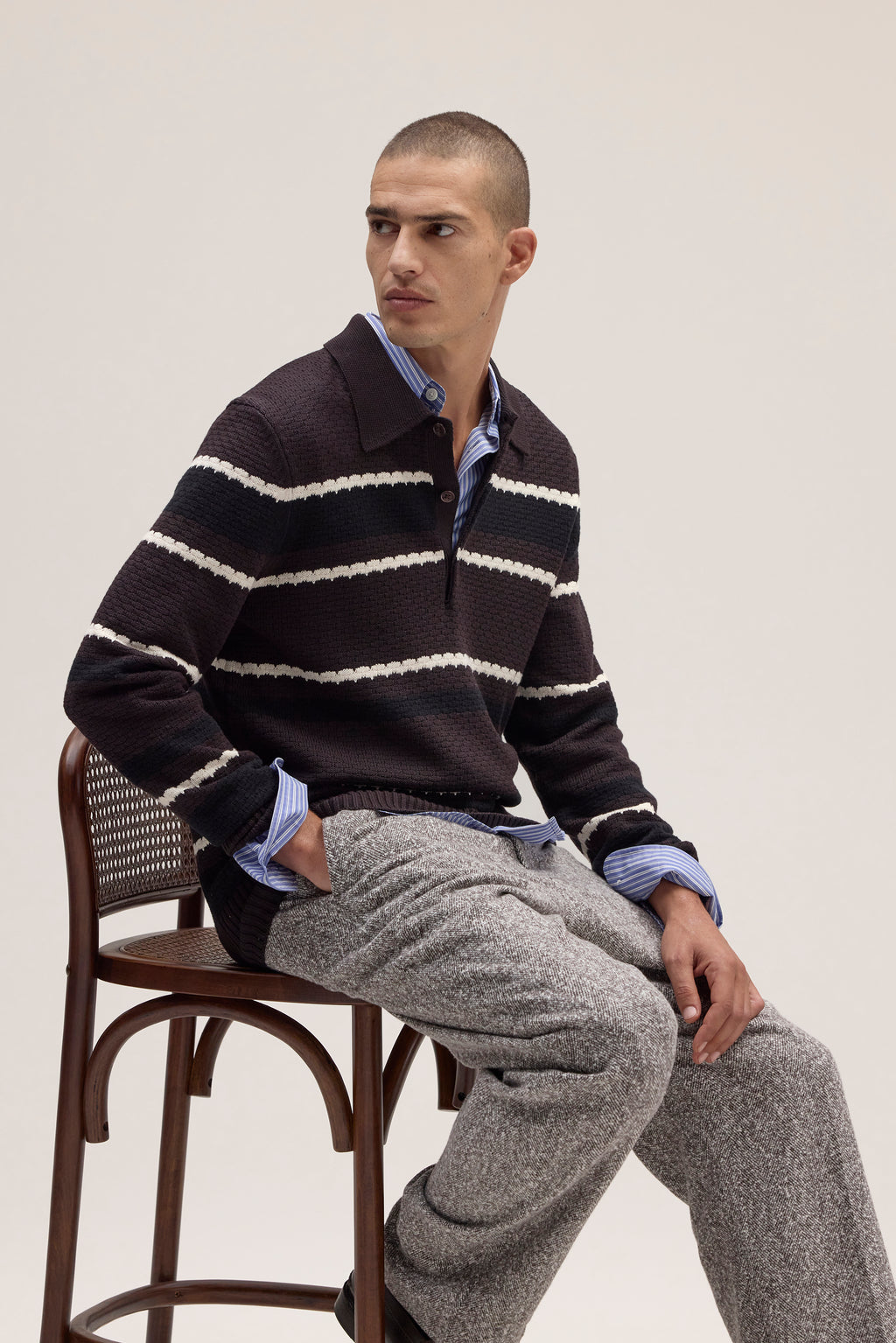 Maille Alfie Ls Polo - Dusky Port