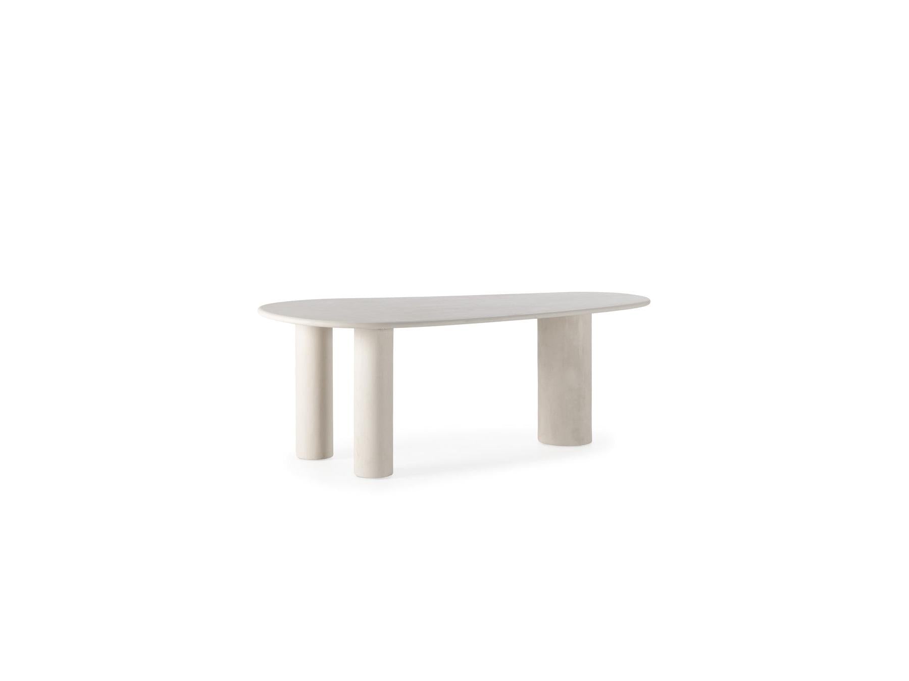 Constance - Table À Manger Ovale - Beige Effet Béton