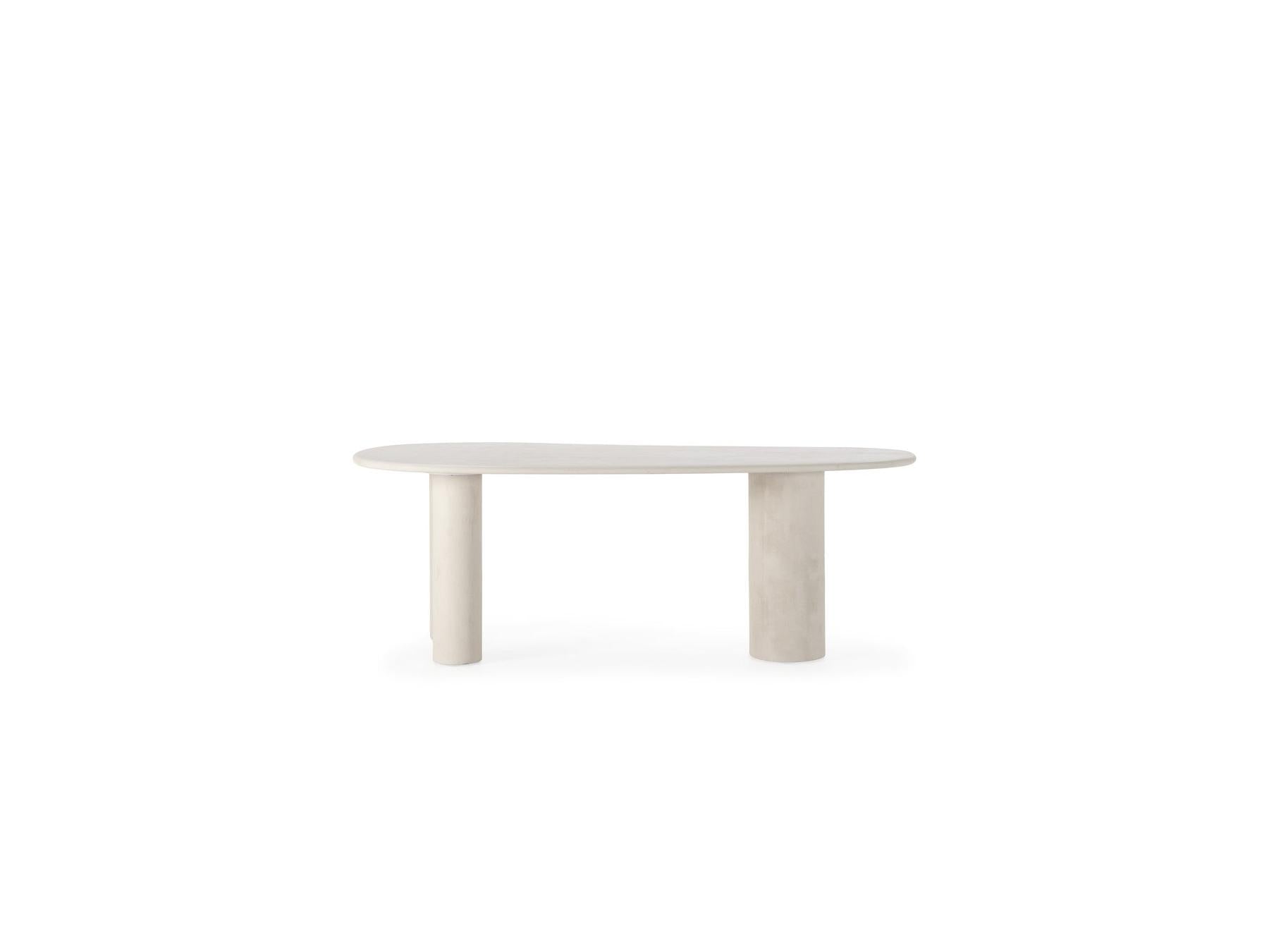 Constance - Table À Manger Ovale - Beige Effet Béton